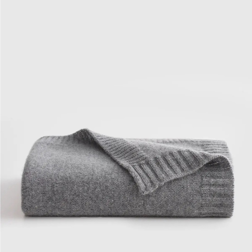 Quince cashmere baby blanket, Luxe Knit Cashmere Baby Blanket in heather grey